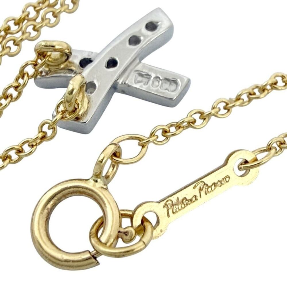 Tiffany & Co. Kiss pendant necklace, 18K gold, platinum, diamonds. - Picture 7 of 10
